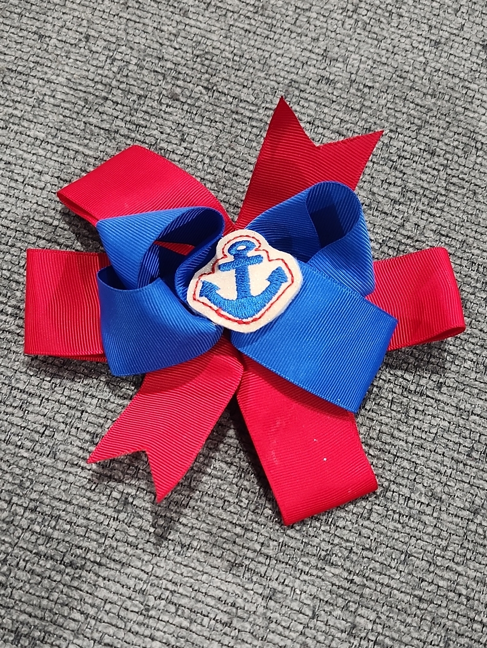 Kids Nautical Anchor Hair Bow